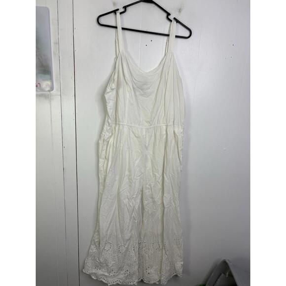 Lane Bryant Pants - Lane Bryant Jumpsuit Womens 20 Eyelet Wide Leg Tie Stretch Waist Bridal Shower